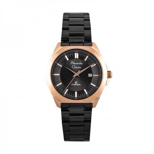 Alexandre Christie AC 8596 Rosegold Black Lady